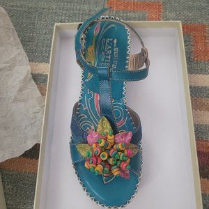 L'Artiste by Spring Step Panuka sandal in turquoise